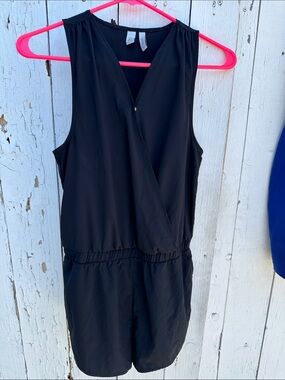 Zella Black Sleeveless Romper Shorts